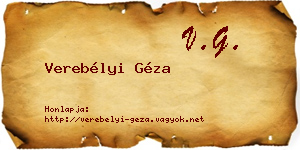 Verebélyi Géza névjegykártya